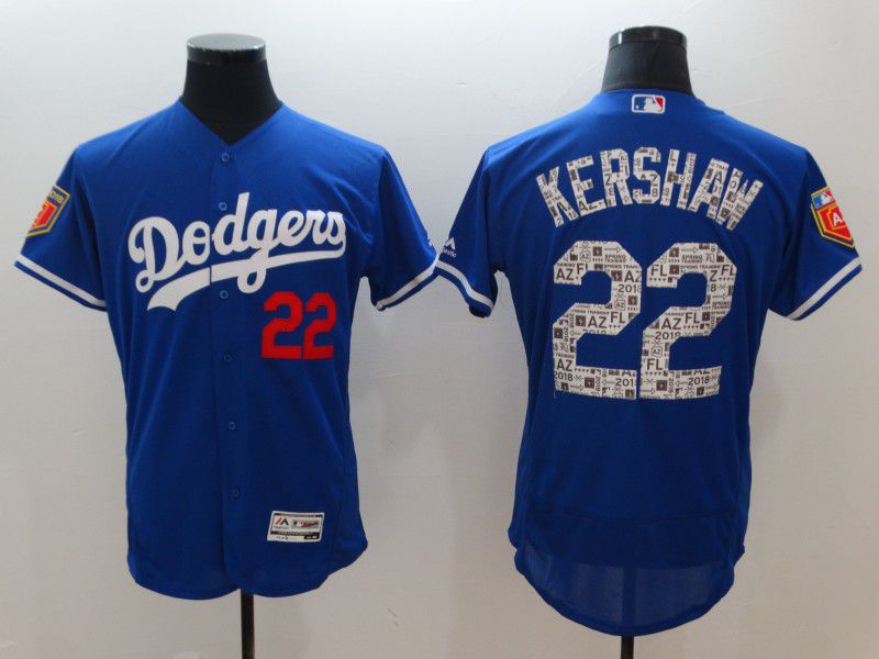 Men Los Angeles Dodgers #22 Kershaw Blue Elite Spring Edition MLB Jerseys->new york yankees->MLB Jersey